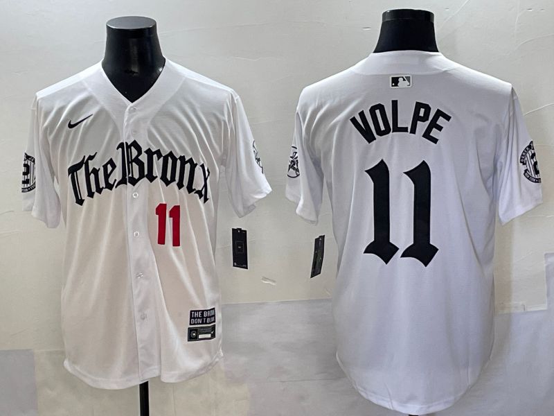 Men 2025 New York Yankees 11 Volpe White Five generations Joint Name Nike MLB Jersey style 3